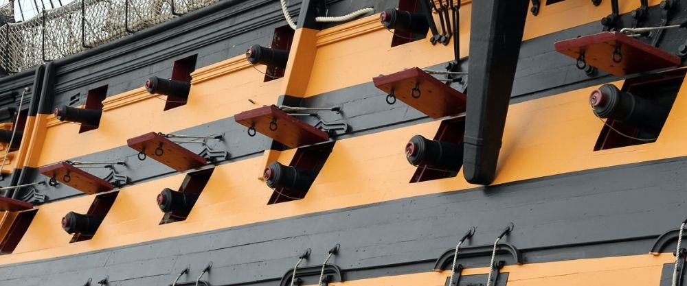 The gun lids of HMS Victory.