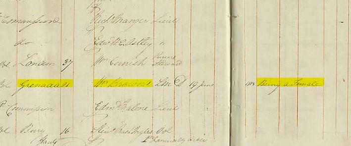 HMS Queen Charlotte's muster list showing William Brown's name. 