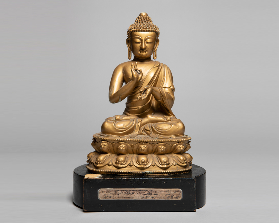 A golden Buddha statue.  