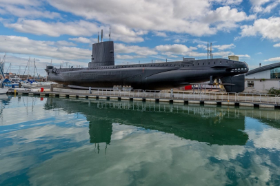 HMS Alliance docked at the Gosport marina. 