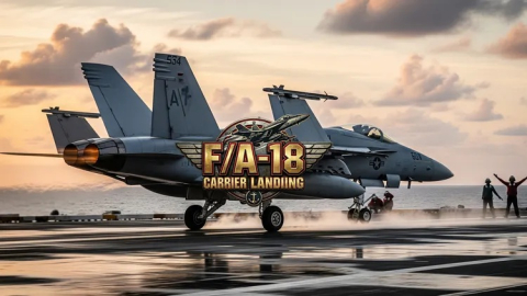 Aircraft carrier landing VR simulator