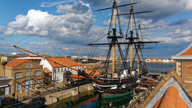 HMS Trincomalee sits in the centre of the National Museum of the Royal Navy Hartlepool. 