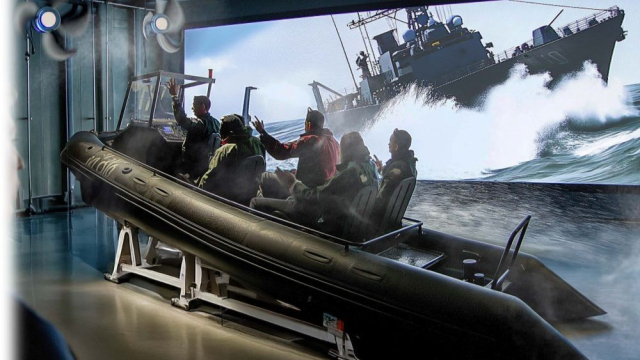 A proposal concept for the new Royal Marines Museum where visitors can feel what it is like to be on a landing craft. 