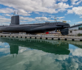 HMS Alliance docked at the Gosport marina. 