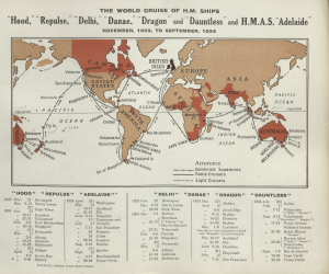 Map showing the route that the British Special Squadron will take. 