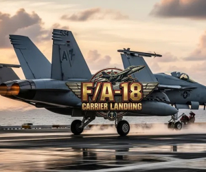 Aircraft carrier landing VR simulator