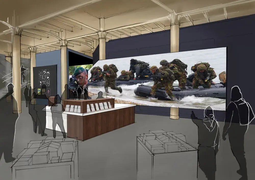 3D model of the new entrance to the Royal Marines Experience